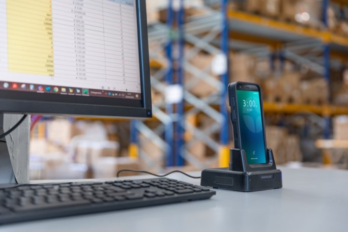 Warehouse docking station for mobile computer